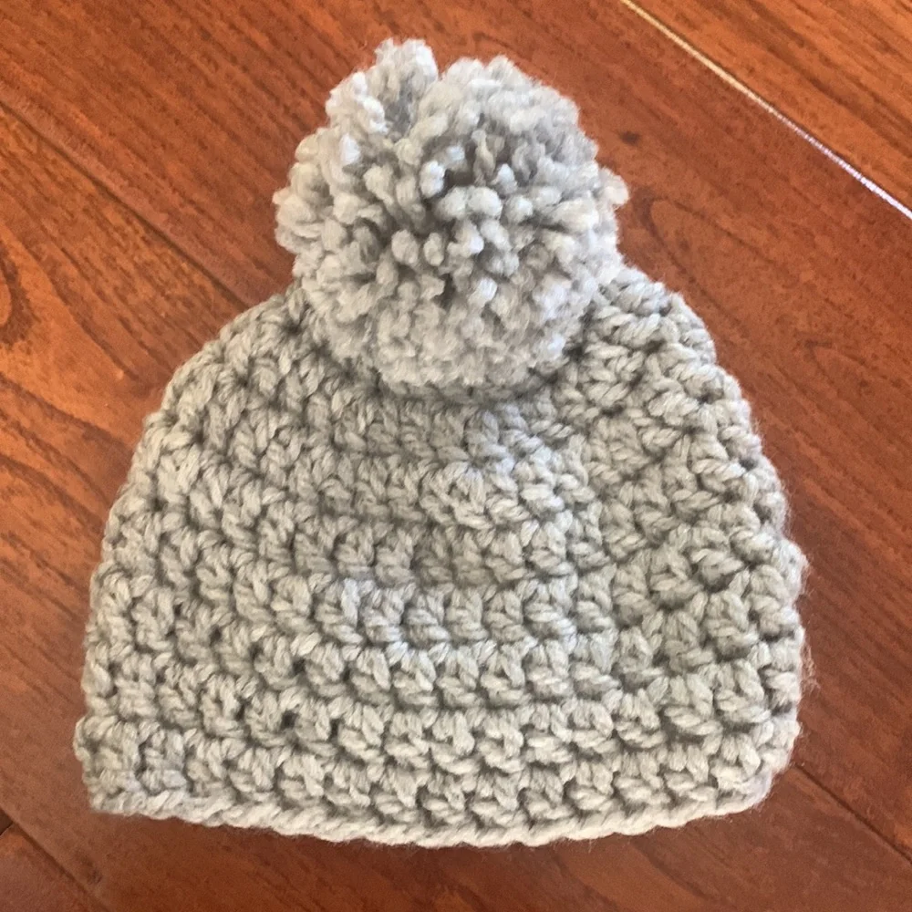 Baby Beanie Hat Bundle I Handmade Hand Knit Crochet I Newborn 0-3 mos I pom pom